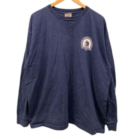 Adidas T-Shirt Mens Blue Boston Marathon 2006 Long Sleeve Running Vintage USA XL - Picture 1 of 13